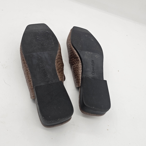 Open Edit Nash Faux Leather Mules Loafers | Brown Croco Print | Women’s 7.5 NWOB - Picture 8 of 8